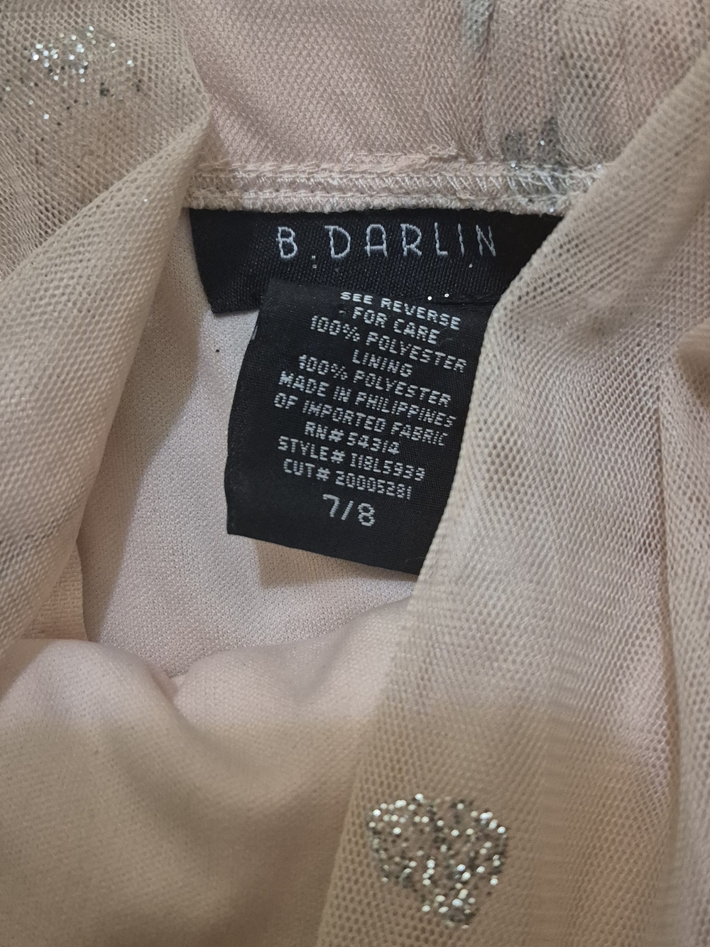 B. Darlin Women's Light Pink Coat with Sparkle Detail
